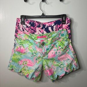 Lilly Pulitzer Hazelle Stretch Shorts and Flamingo Floral
Scallop Shorts